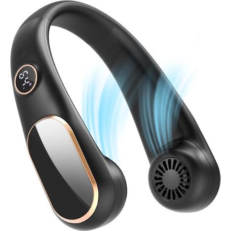 Ventilateur de cou mains libres - Batterie 2400 mAh - Portable sans pales - Rechargeable USB - 4 vitesses - Léger (1/5)