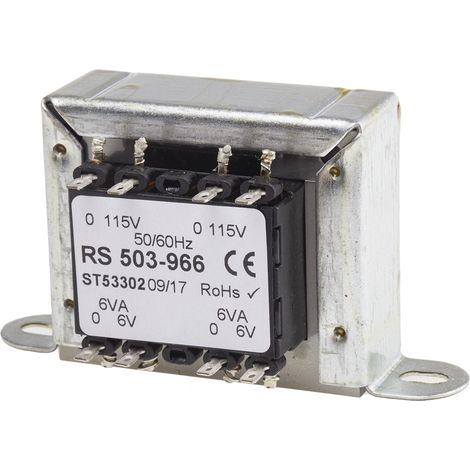 Transformateur à montage sur châssis, Vin 115V ac, 230V ac, Vout 6V c.a., 2 sorties, 12VA ( Prix pour 1 )