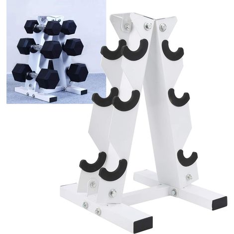 Hantelständer 3-stöckig für Kurzhanteln - Platzsparendes Aufbewahrungsregal für Heimstudio, max. Tragkraft 250 kg - Hantelbank Zubehör, Fitness Equipment