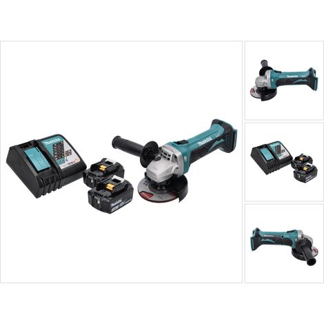 Makita DGA 452 RF Akku Winkelschleifer 18 V 115 mm + 2x Akku 3,0 Ah + Ladegerät