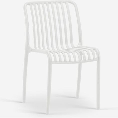 Stuhl draußen Garten modern schwarz weiß Polypropylen Sawas - Weiß