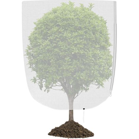 Filet de Protection pour Arbres Fruitiers 3x3m  Filet Anti-Oiseaux et Insectes avec Fermeture Éclair & Cordon(Blanc)
