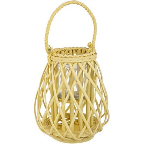 Lanterna Lavinia Bomb in vimini e vetro da esterno -Ø25x30h (1/2)