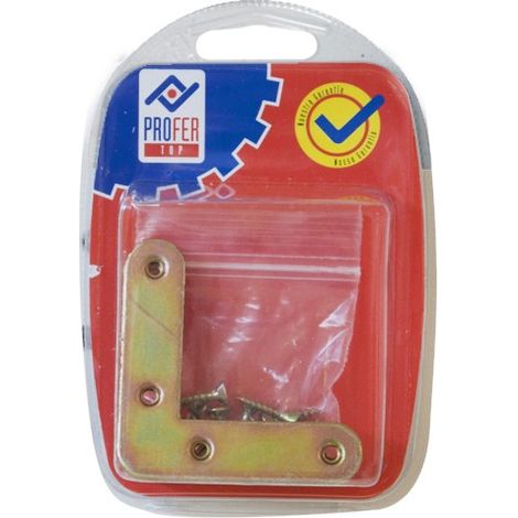 ÉQUERRE PLANE BICHROME BL 4 PCS - 60X60 MM