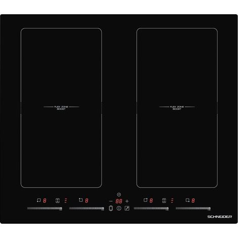 SCTI6042N5/1-SCHNEIDER Plaque induction Vitrocéramique noire 60cm 7400W 4 foyers 2 flexibles