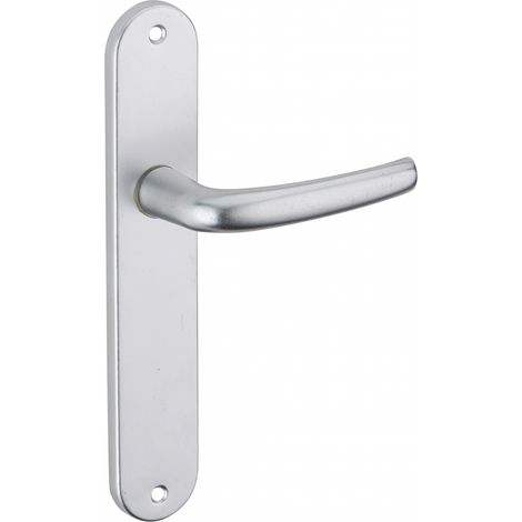 Thirard – Poignée de porte Maia sans trou bdc – Aluminium embouti – Argent anodisé – Entr'axe 195mm – Type de carré 7mm