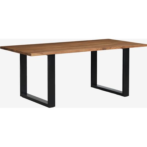 Mesa de comedor rectangular 200x100 cm en madera acacia y acero Milet SKLUM        (1/5)