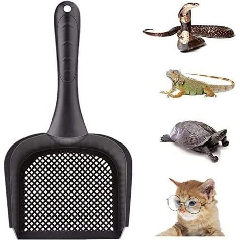 1 Katzenstreuschaufel, Reptilienschaufel, Sand, kleines Terrariensieb, Katzenstreureiniger
