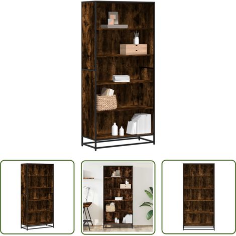 vidaXL Bücherregal Räuchereiche 80,5x35x170,5 cm Holzwerkstoff (1/5)