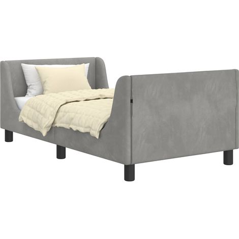 Cama para niños con cabecero Gris Claro 80 x 160 cm Terciopelo vidaXL (1/5)