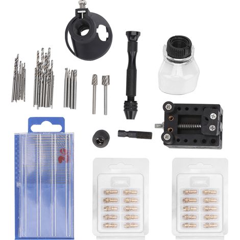 Lot de 72 accessoires pour mini perceuse électrique, mandrin, fraise de gravure, gabarit de positionnement, forets de perçage (1/5)