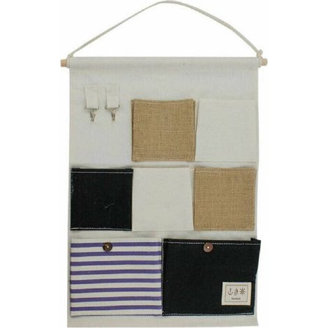 Cleafe - Porta Oggetti Organizer Appendere 7 Tasche Tessuto Bagno Camera Multiuso 10481 - (1/2)