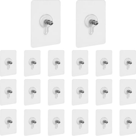 20 Pièces Vis Adhesif Mural,Crochet Autocollant avec Vis,Clous de Suspension Auto-Adhésifs pour Cuisines et Salles de Bains,Sans Poinçon (5cm8cm) (1/5)