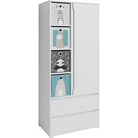 Kleiderschrank Ruben, Weiß, 80 x 189.9 cm, Vicco