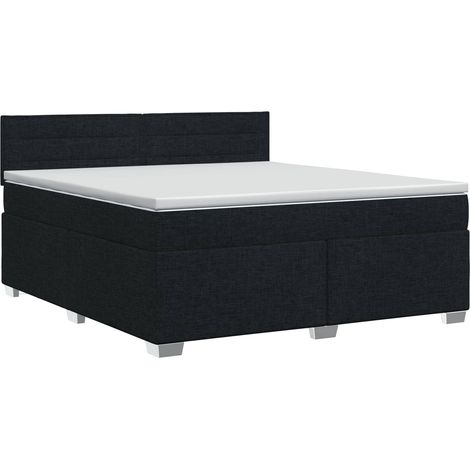 Boxspringbett mit Matratze Schwarz 180 x 200 cm Stoff vidaXL (1/5)