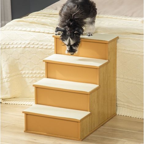 Scala per animali a 4 livelli, 40 x 59 x 54,2 cm, in MDF, colore naturale OKMYHOME (1/5)