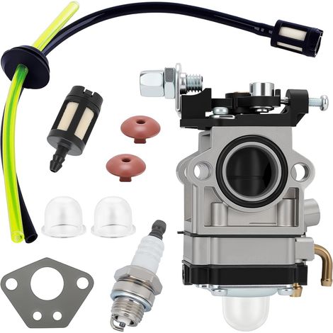 Carburatore per motori di decespugliatore da 52cc, 49cc e 43cc, kit carburatore con guarnizione, tubo flessibile, candela e filtro carburante. (1/5)