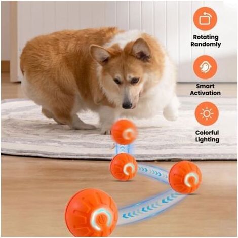 Balle interactive automatique pour chien, jouet intelligent, rechaable par USB, durable, convient aux chiots de petite et moyenne taille. (1/3)