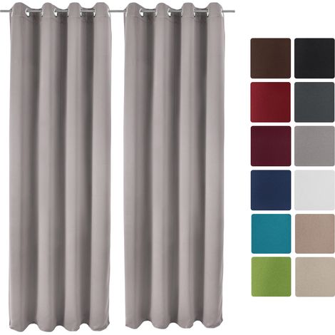 2er Set Ösenschal Amelie Nora blackout 140x245 cm	Grau