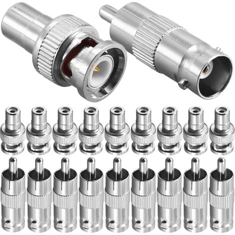 Adaptateur BNC vers RCA, prise RCA mâle vers connecteur BNC femelle avec prise RCA femelle vers connecteur BNC mâle (1/5)