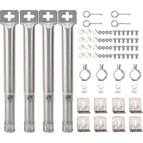 LYERCW - Lot de 4 brûleurs tubulaires droits universels réglables en acier inoxydable pour barbecue à gaz (1/4)