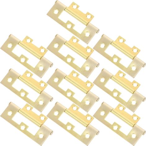 10 Pièces Charnière Invisible sans Fraisage en Fer pour Meubles, Charnière Flexible pour Armoires et Coffres en Bois (1/3)