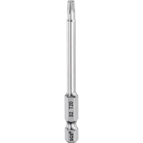 Embout de Tournevis Torx Magnétique, T20 1/4" Hex Tige Longueur 75 mm Embout de Vissage Long Hexagonal en Acier S2 pour Retirer les Vis de Fixation Outils électriques (1/5)