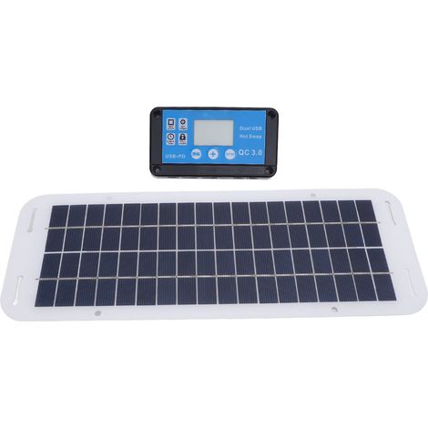 Kit panneau solaire 30W silicium polycristallin chargeur solaire bleu régulateur 100A 18V allume-cigare pour voiture extérieur pique-nique (1/5)