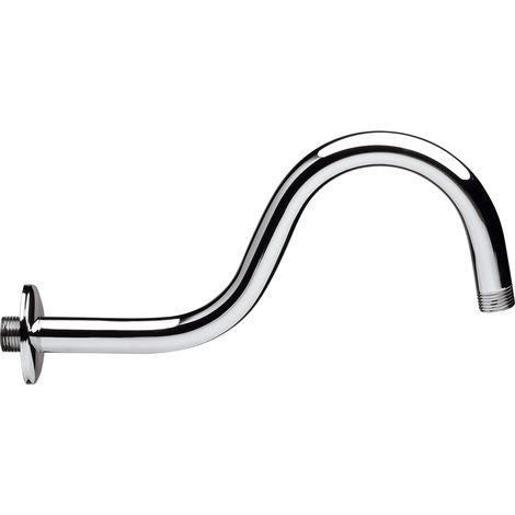 Braccio doccia curvo in ottone pesante cromato cm 29 (1/5)