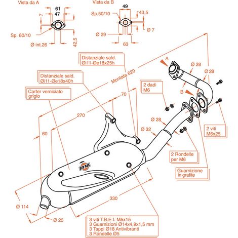 SITO Marmitta plus Piaggio Liberty 50 2T ricambio originale di alta qualit (1/4)
