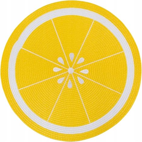 Salvamantel redondo 38cm estampado limón, amarillo, decorativo y práctico