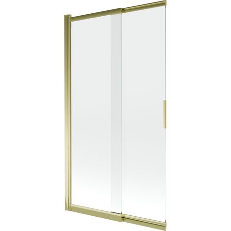 Mexen Fox paravento doccia a due ante scorrevoli 100 x 150 cm, trasparente, oro - 891-100-002-50-00 (1/5)