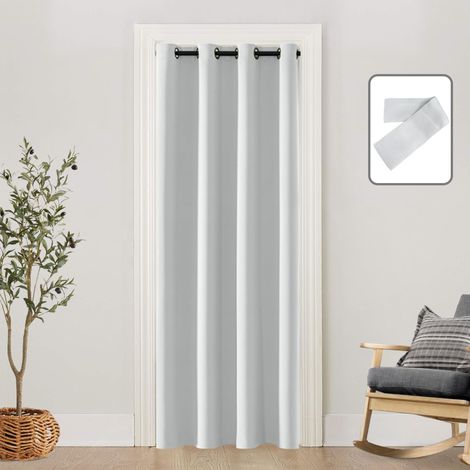 Rideau de Porte en frêne Blanc pour Porte intérieure, Convient aux Portes Ouvertes de 61 cm, 71 cm, 76 cm, 80 cm de Long, Alternative aux Portes accordéon de 198 à 203 cm (1/5)
