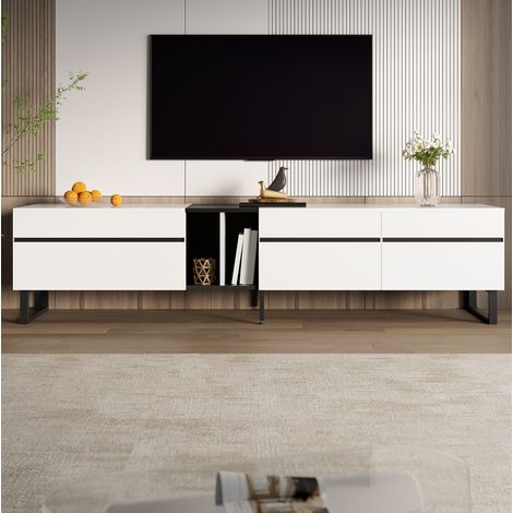 Mobile TV bianco con ante e vano aperto 180 cm OKMYHOME (1/5)