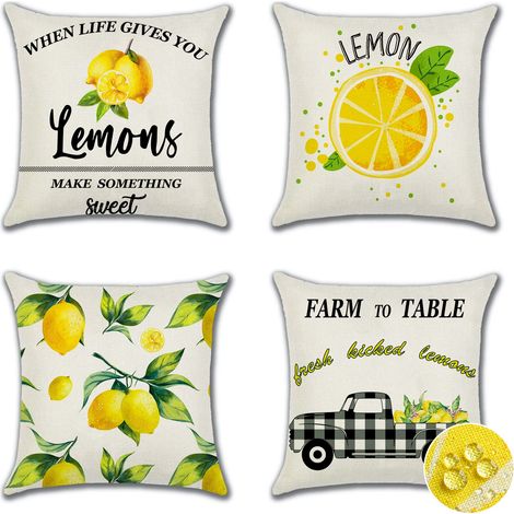 Housse de coussin imperméable 45x45, lot de 4 housses de coussin décoratives d'extérieur (1/5)