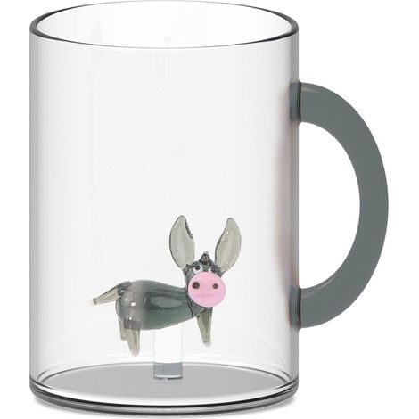 WD LifeStyle Tazza Vetro Borosilicato Cc 420 ml Decoro Asino