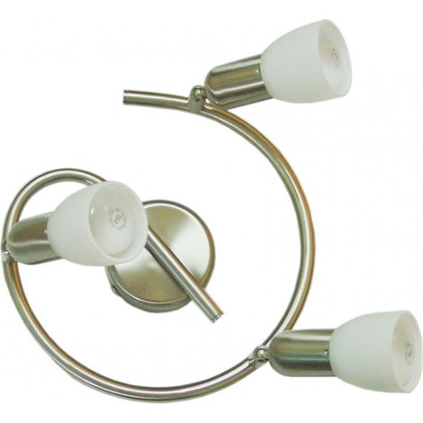 Decken Lampe Leuchte Metall Nickel Matt Weiß Spots Beweglich Wohn Schlaf Zimmer (1/2)