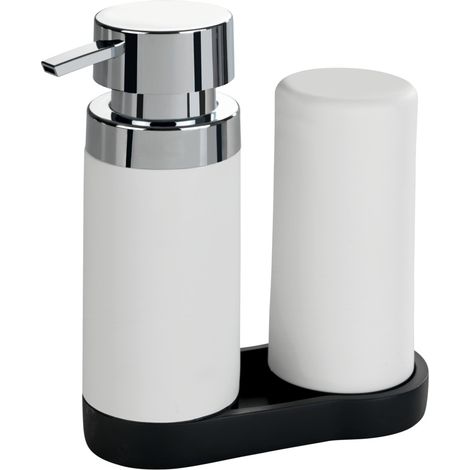 Wenko Set de dispensadores de jabón negro y blanco 250 ml (1/5)