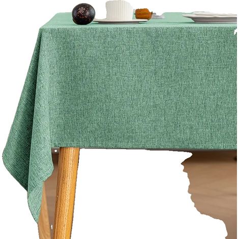 Mantel impermeable, lavable a máquina, color verde salvia, 140 x 220 cm. (1/2)