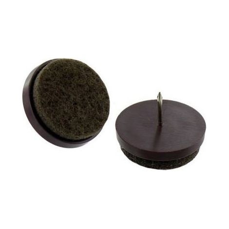 Patin feutre marron à clouer diamètre 22mm VYNEX 4 pièces