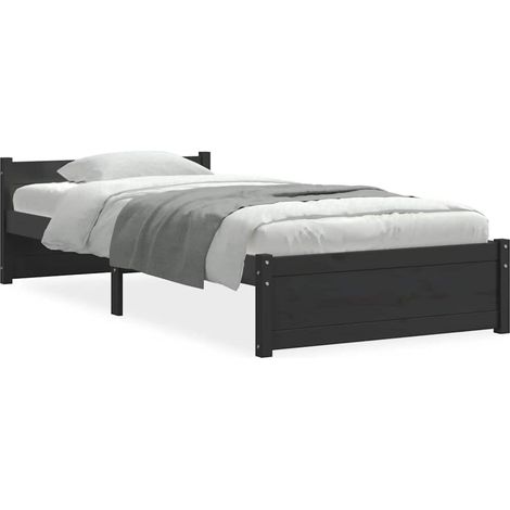 Maison Exclusive - Massivholzbett Schwarz 90x200 cm