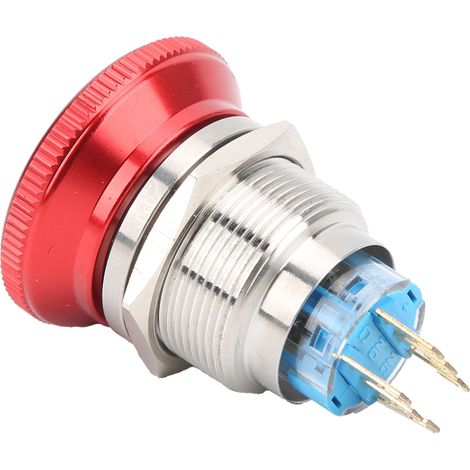 Bouton d'arrêt d'urgence étanche 22mm autobloquant à tête champignon avec 6 broches