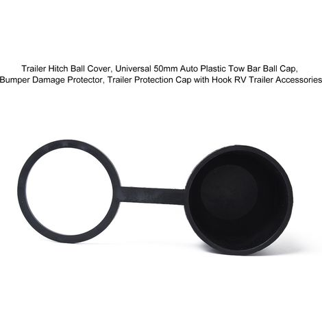 Cache-boule d'attelage, capuchon universel en plastique de 50 mm pour barre de remorquage de voiture, protection contre les dommages au pare-chocs, capuchon de protection avec crochet, accessoires pou (1/5)