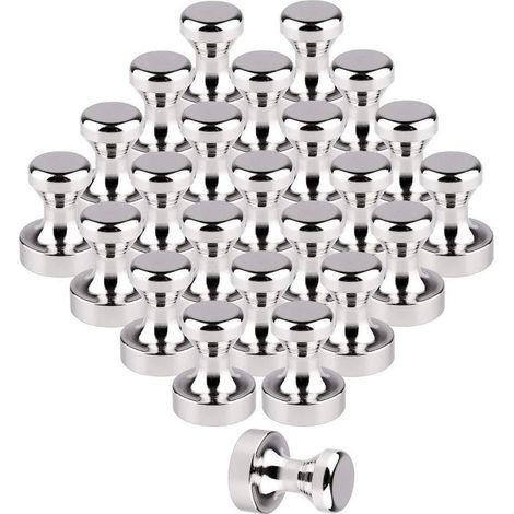 Aimant Neodyme pour Tableau Blanc ou Réfrigérateur - Petit Aimants Puissant Forts Punaise (Ne convient pas pour les Tableau Magnétique en Verre), Ø 12x16mm, Lot de 24 pièces (1/4)