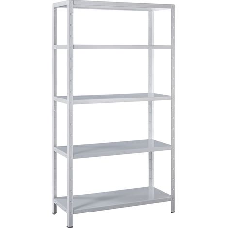 Schulte Fachbodenregal 1000x1900x400mm sonderweiß mit 5 Böden aus Metall 65kg Fachlast