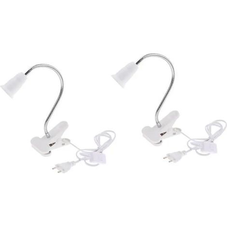 Douille E27 - Tube flexible blanc 40 cm - Lot de 2 - LED - Pince flexible - Interrupteur intégré - Culot omnidirectionnel (1/4)