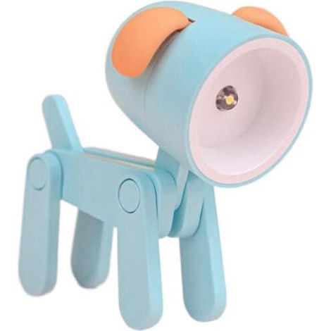 Veilleuse miniature LED créative à main en forme de chiot bleu, lampe de table pliable en forme d'animal de dessin animé avec oreilles, cadeau pour étudiant. (1/3)