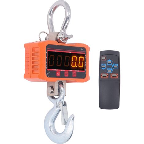 Ortviai Balance de levage électronique 500 kg – Écran LED rouge/vert, haute précision, fonction télécommande, couleur orange (1/5)