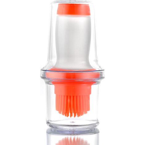 1 Pièce Pinceau en Silicone pour Flacon à Huile D'Olive Couleur Orange, Distributeur de Condiments de Cuisine pour Vinaigre, 38.1 cm (1/5)