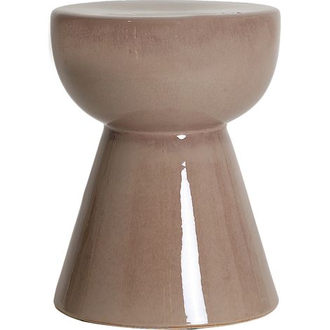 Table d appoint en céramique marron brillante - marron brillant (1/5)